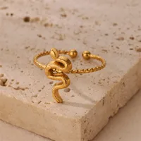 Hip-Hop Exaggerated Snake 304 Stainless Steel Unisex Open Rings main image 6