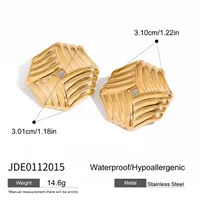 1 Pair Modern Style Geometric Mixed Metal 304 Stainless Steel Ear Studs sku image 1