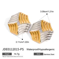 1 Pair Modern Style Geometric Mixed Metal 304 Stainless Steel Ear Studs sku image 2