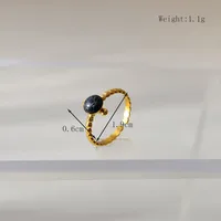 Retro Geometric 304 Stainless Steel Plating Inlay Rhinestones 18K Gold Plated Women's Open Rings sku image 2