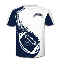 Men's Letter Color Block Football Casual Round Neck Short Sleeve Loose Men's T-shirt main image 4