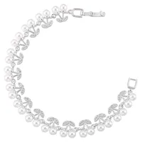 Elegant Luxurious Shiny Cherry Copper Plating Inlay Shell Pearls Zircon 18K Gold Plated Women's Bracelets main image 6