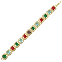 Elegant Luxurious Shiny Geometric Copper Plating Inlay Zircon 18K Gold Plated Women's Bracelets sku image 3