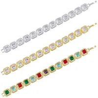 Elegant Luxurious Shiny Geometric Copper Plating Inlay Zircon 18K Gold Plated Women's Bracelets main image 1