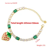 Elegant Luxurious Shiny Strawberry Copper Enamel Plating Inlay Zircon 18K Gold Plated Women's Jewelry Set main image 2