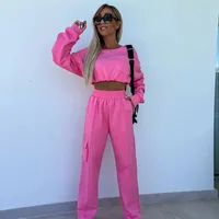 Casual Daily Women's Sexy Simple Style Solid Color Cotton Blend Pants Sets Shorts Sets sku image 17
