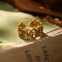 Classical Retro Geometric Brass Women's Rings Earrings main image 3