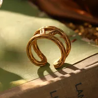 Classical Retro Geometric Brass Women's Rings Earrings main image 2