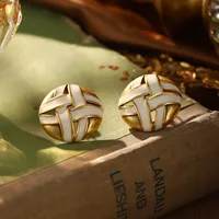 Classical Retro Geometric Brass Women's Rings Earrings main image 4