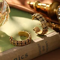 Classical Retro Geometric Brass Women's Rings Earrings main image 6