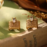 Classical Retro Geometric Brass Women's Rings Earrings main image 7