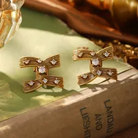 Classical Retro Geometric Brass Women's Rings Earrings main image 10