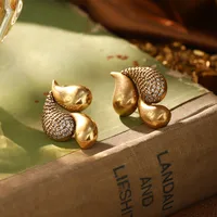 Classical Retro Geometric Brass Women's Rings Earrings main image 5