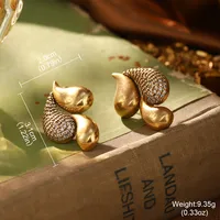 Classical Retro Geometric Brass Women's Rings Earrings sku image 10