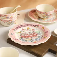 Cute Cartoon Ceramics Plate Bowl Mug 1 Set main image 3