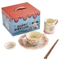 Cute Cartoon Ceramics Plate Bowl Mug 1 Set main image 5