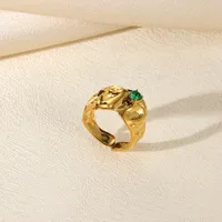 Exaggerated Beach Geometric 304 Stainless Steel Asymmetrical Plating Artificial Pearls Women's Open Rings sku image 6