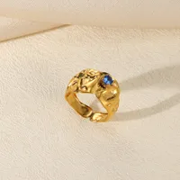 Exaggerated Beach Geometric 304 Stainless Steel Asymmetrical Plating Artificial Pearls Women's Open Rings sku image 7