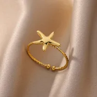 Exaggerated Beach Geometric 304 Stainless Steel Asymmetrical Plating Artificial Pearls Women's Open Rings sku image 2