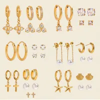 1 Set Simple Style Classic Style Geometric Plating 304 Stainless Steel Drop Earrings Earrings Ear Studs main image 1