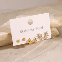 1 Set Simple Style Classic Style Geometric Plating 304 Stainless Steel Drop Earrings Earrings Ear Studs main image 3
