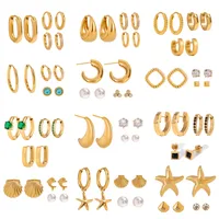 1 Set Simple Style Classic Style Geometric Plating 304 Stainless Steel Drop Earrings Earrings Ear Studs main image 5