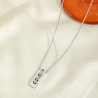 Casual Commute Geometric Rectangle 316 Stainless Steel  Plating Inlay Zircon 18K Gold Plated Women's Pendant Necklace main image 4