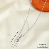Casual Commute Geometric Rectangle 316 Stainless Steel  Plating Inlay Zircon 18K Gold Plated Women's Pendant Necklace sku image 2