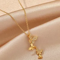 Casual Elegant Shiny Butterfly 316 Stainless Steel  Unisex Pendant Necklace main image 3