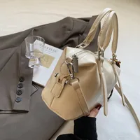 Women's Pu Leather Solid Color Classic Style Streetwear Bucket Zipper Handbag Crossbody Bag main image 7