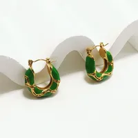 1 Pair Elegant Retro Geometric 304 Stainless Steel 18K Gold Plated Ear Studs main image 7