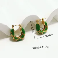 1 Pair Elegant Retro Geometric 304 Stainless Steel 18K Gold Plated Ear Studs main image 2
