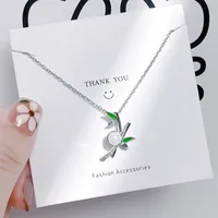 Vacation Simple Style Solid Color Titanium Steel Copper Inlay Zircon Women's Pendant Necklace main image 4