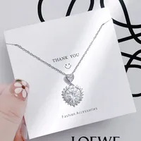 Vacation Simple Style Solid Color Titanium Steel Copper Inlay Zircon Women's Pendant Necklace main image 5