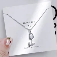 Vacation Simple Style Solid Color Titanium Steel Copper Inlay Zircon Women's Pendant Necklace sku image 4
