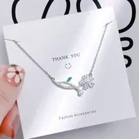 Vacation Simple Style Solid Color Titanium Steel Copper Inlay Zircon Women's Pendant Necklace sku image 9