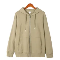 Men's Heavyweight Cotton Hooded Zip - Up Sweatshirt, Oversized Casual Pullover With Lazy Style For Autumn main image 3
