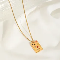 Casual Commute Geometric Rectangle 316 Stainless Steel  Plating Inlay Zircon 18K Gold Plated Women's Pendant Necklace main image 5