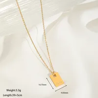 Casual Commute Geometric Rectangle 316 Stainless Steel  Plating Inlay Zircon 18K Gold Plated Women's Pendant Necklace sku image 3