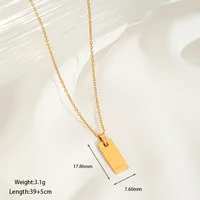 Casual Commute Geometric Rectangle 316 Stainless Steel  Plating Inlay Zircon 18K Gold Plated Women's Pendant Necklace sku image 2