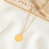 Casual Commute Geometric Round 316 Stainless Steel  Plating 18K Gold Plated Women's Pendant Necklace main image 3