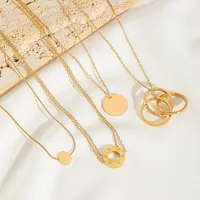 Casual Commute Geometric Round 316 Stainless Steel  Plating 18K Gold Plated Women's Pendant Necklace main image 1