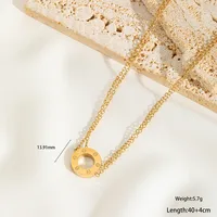Casual Commute Geometric Round 316 Stainless Steel  Plating 18K Gold Plated Women's Pendant Necklace sku image 3