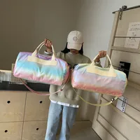 Unisex Large Oxford Cloth Color Block Vacation Square Zipper Travel Bag main image 1