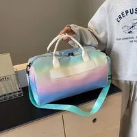 Unisex Large Oxford Cloth Color Block Vacation Square Zipper Travel Bag main image 2