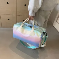 Unisex Large Oxford Cloth Color Block Vacation Square Zipper Travel Bag main image 3