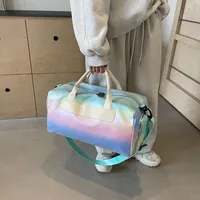 Unisex Large Oxford Cloth Color Block Vacation Square Zipper Travel Bag main image 4