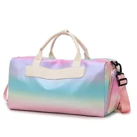 Unisex Large Oxford Cloth Color Block Vacation Square Zipper Travel Bag sku image 1