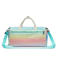 Unisex Large Oxford Cloth Color Block Vacation Square Zipper Travel Bag sku image 3