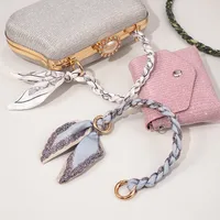 Silk Scarf Zinc Alloy Printing Stripe Bag Chain main image 1
